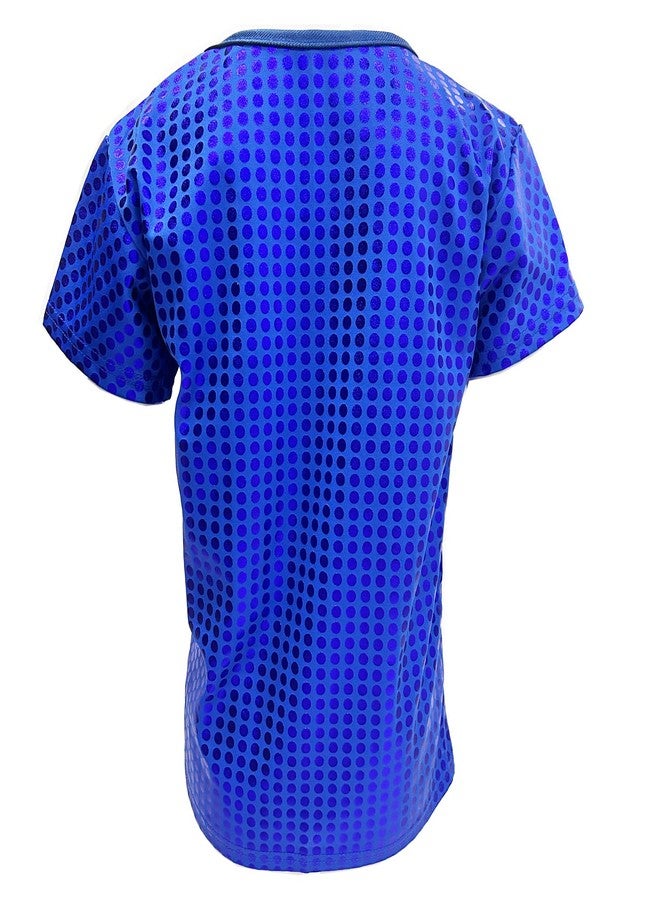 TAIKMD Kids Girls Boys Sparkly Sequined Hip Hop Jazz Dance T-Shirt Short Sleeves Loose Top Shirt Performance Festival Party Cosplay Costum (6-10, Blue) - Image 2